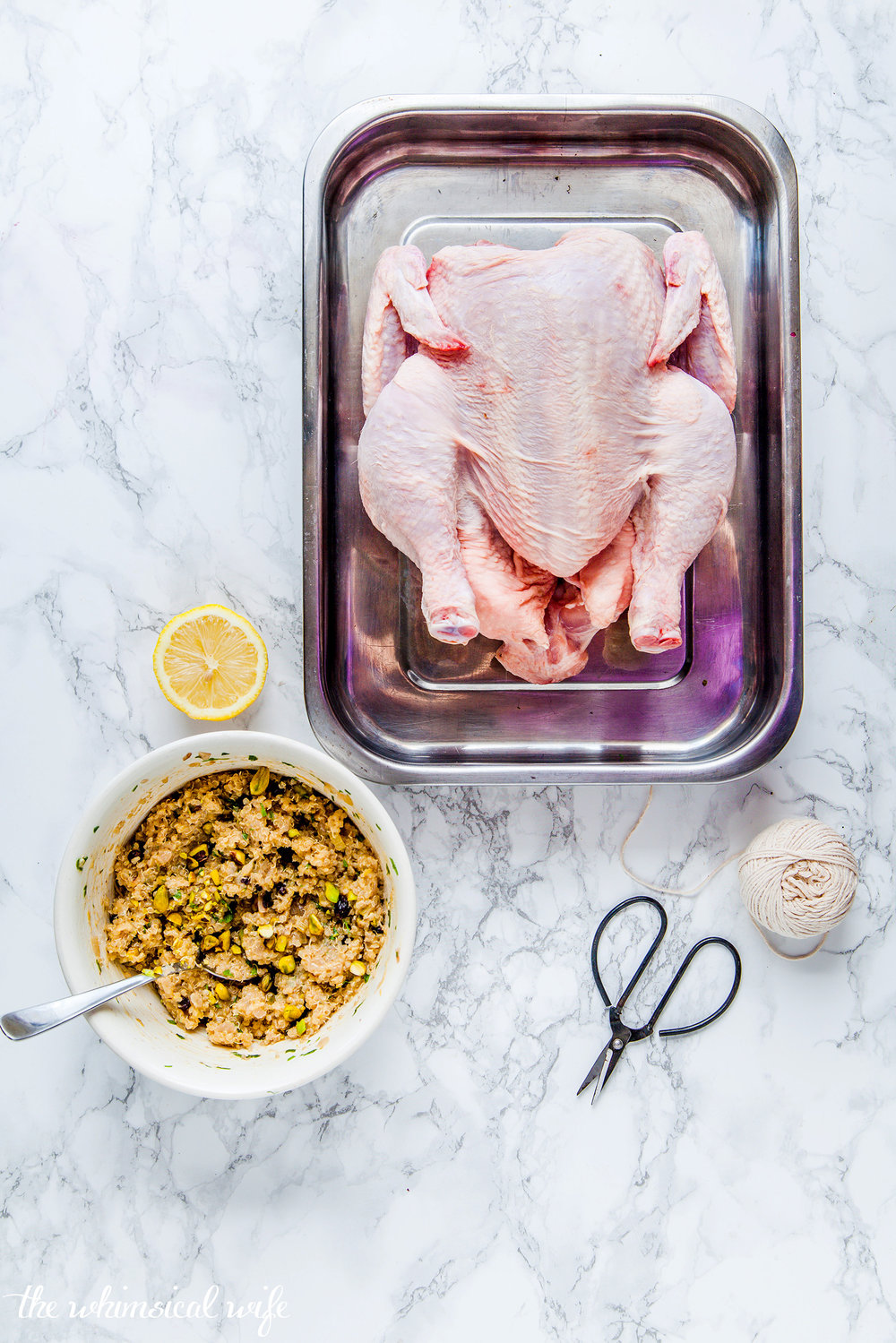 Moroccan Roast Chicken With Quinoa, Pistachio & Currant Stuffing {GF, DF} | The Whimsical Wife
